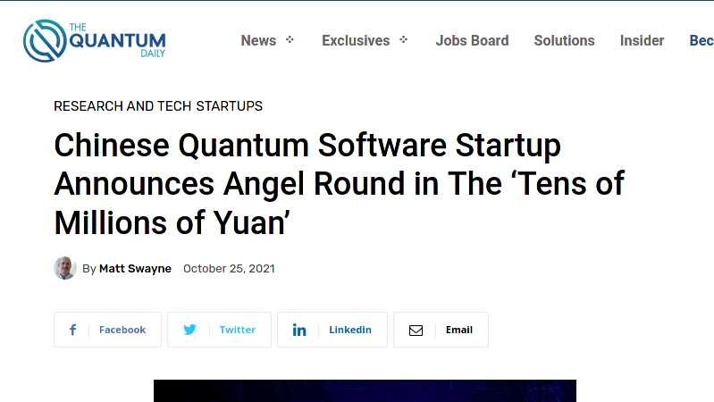 Chinese Startup Provides Cutting Edge Quantum Computing Services?