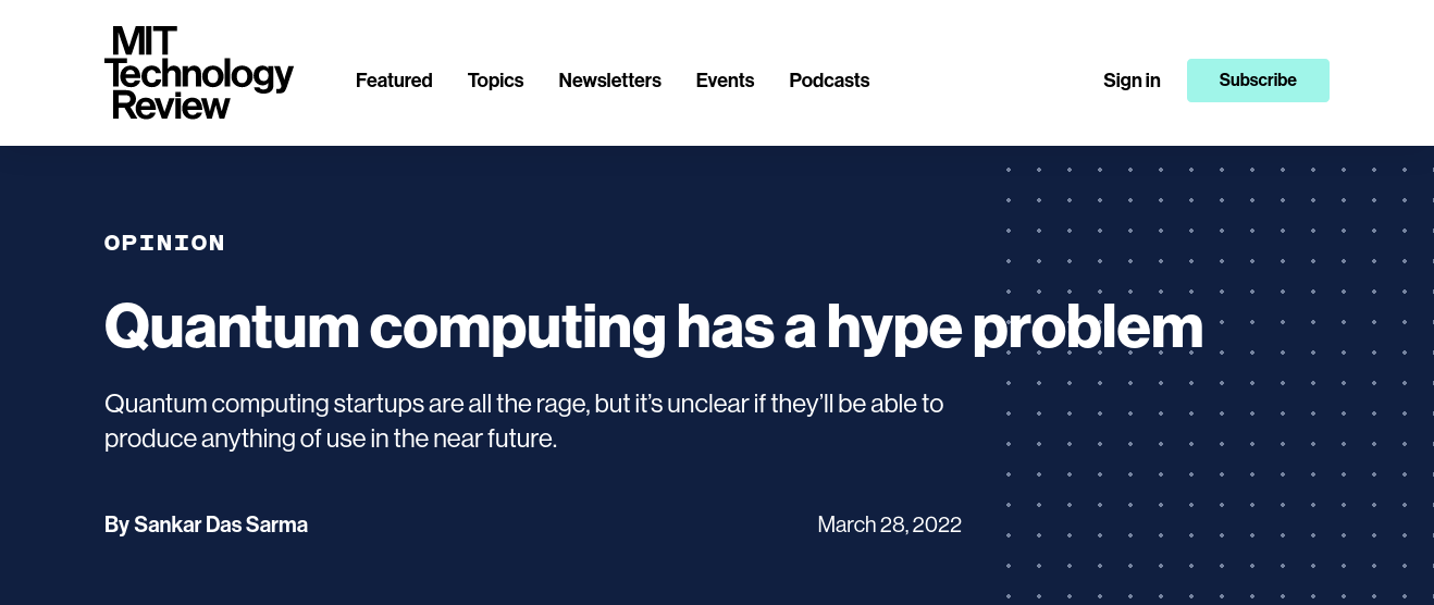 Opinion: Quantum computing has a hype problem