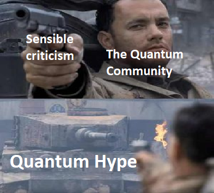 Meme: The Quantum Community vs Quantum Hype
