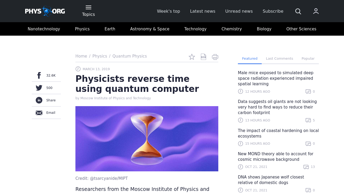 Worst Headline Ever? Physicists Reverse Time Using a Quantum Computer